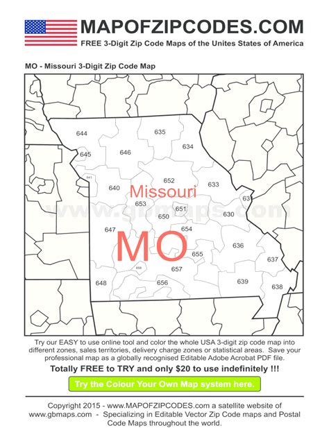 Map Of Zip Codes In Missouri